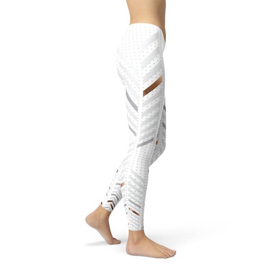 Womens White Stripes Leggings – Morrissey Activewear